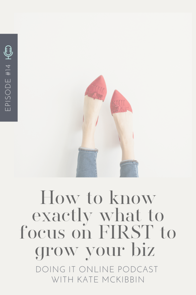 Doing it Online Episode 14: How to know exactly what to focus on FIRST to grow your biz